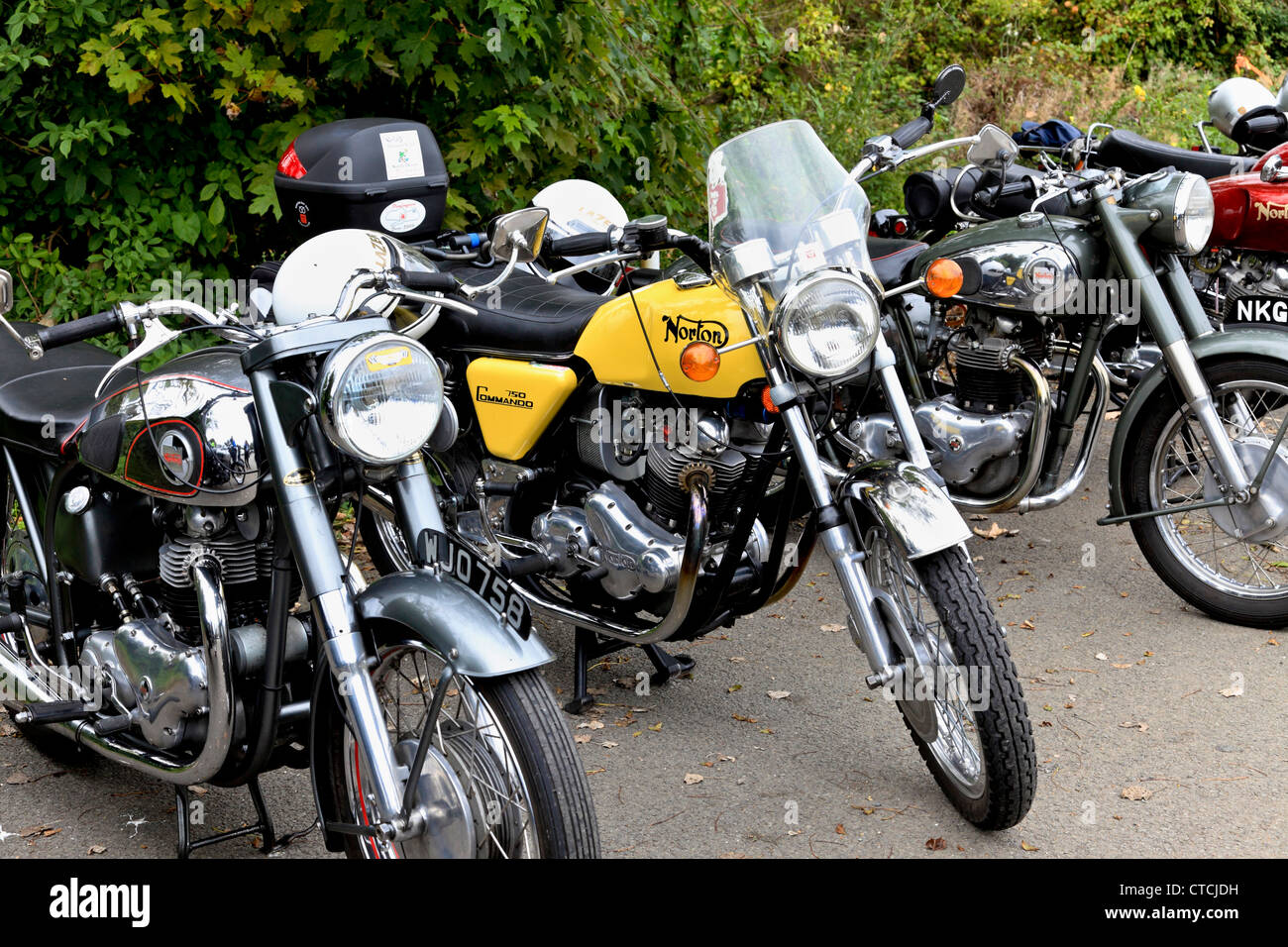 4161. Rally di British fatta di motociclette, Godshill, Isle of Wight, Regno Unito Foto Stock