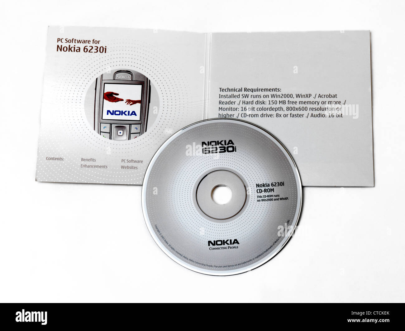 CD-ROM con software per PC di Nokia 6230i Cellulare Foto Stock
