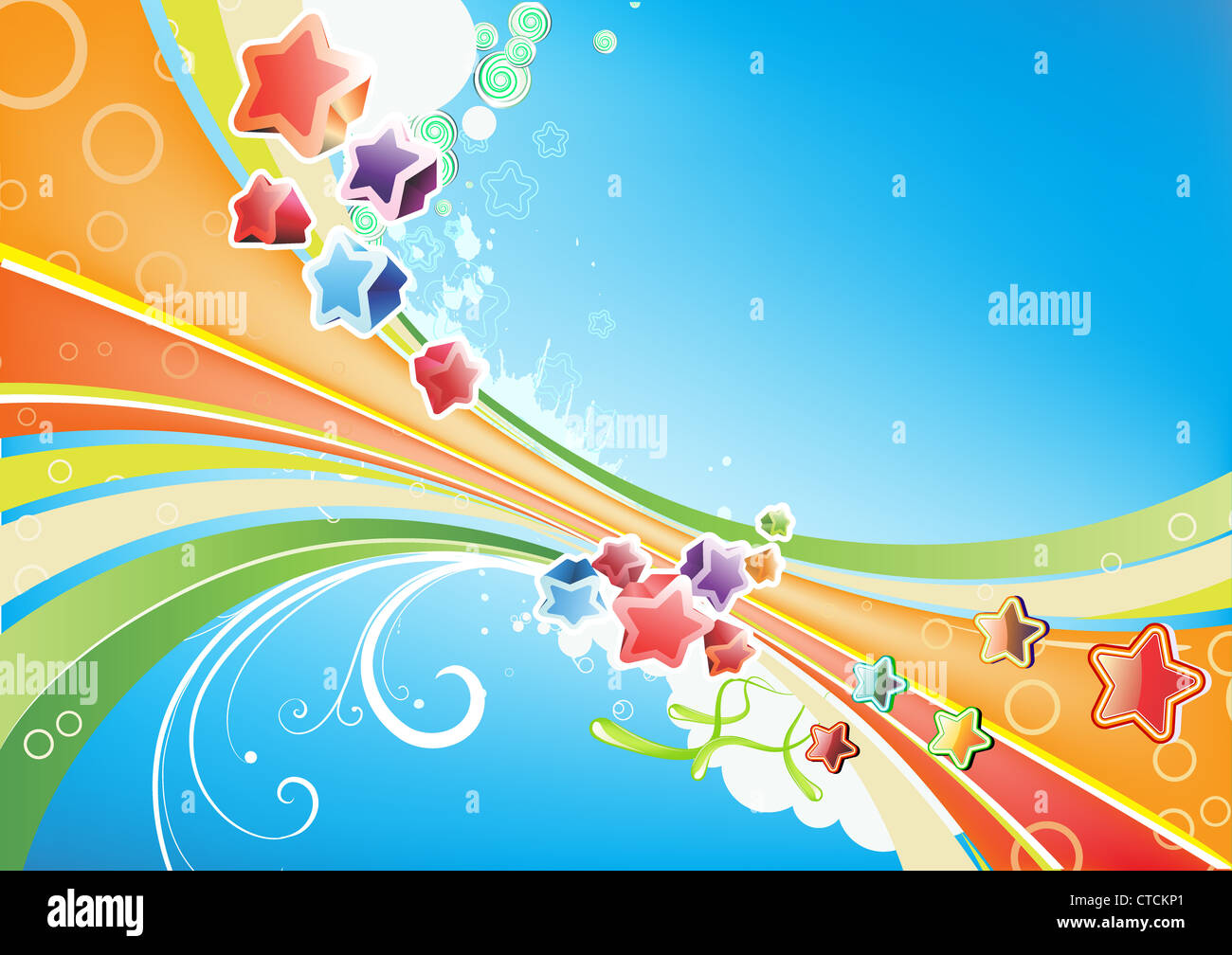 Illustrazione Vettoriale Candy linee sfondo astratto divertente colorato stelle grande saluto cartoline di compleanno volantini molti di più Foto Stock