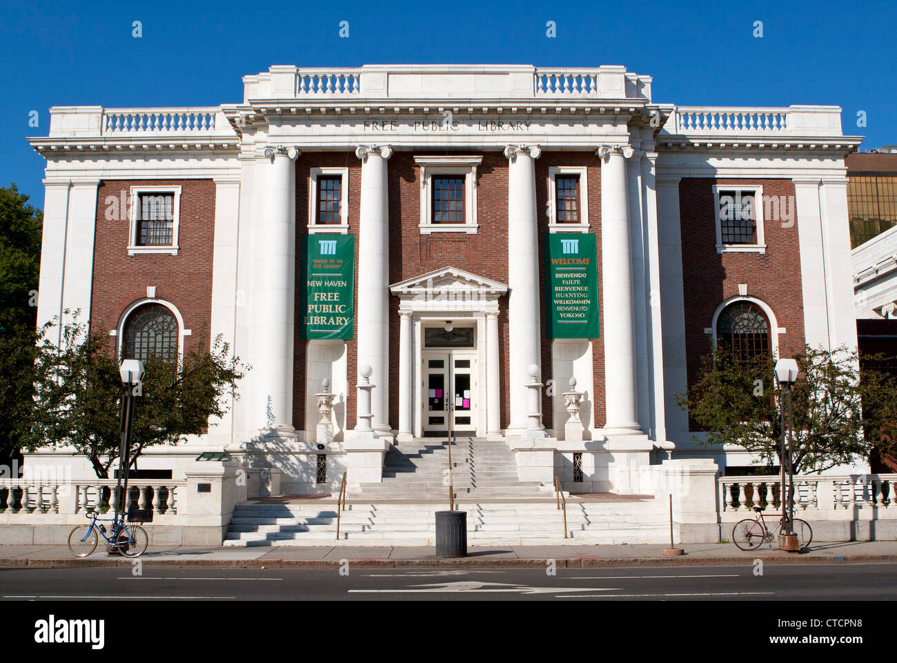 New Haven Free Public Library, New Haven, Connecticut, Stati Uniti d'America Foto Stock