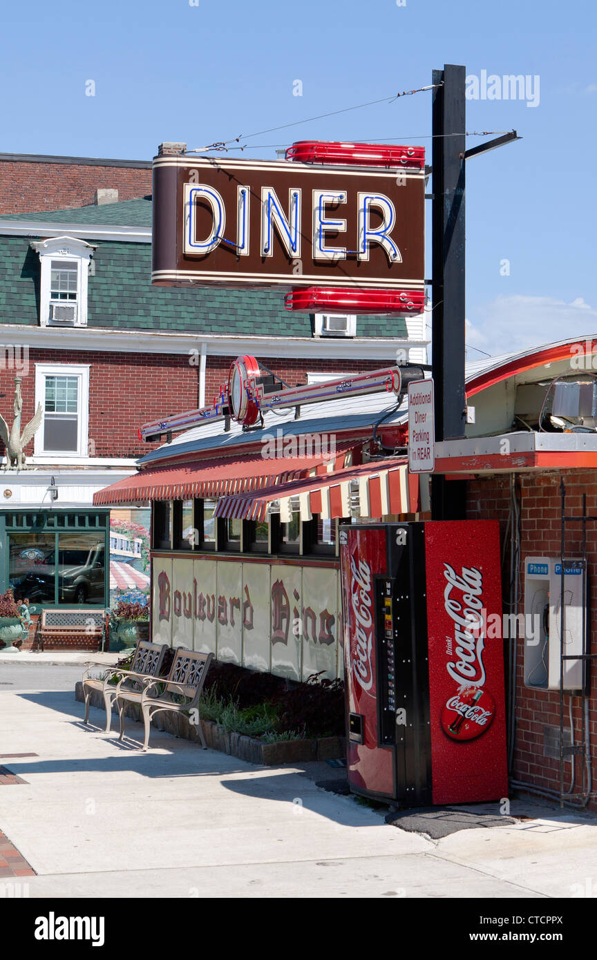 Boulevard Diner, Worcester, Massachusetts, Stati Uniti d'America Foto Stock