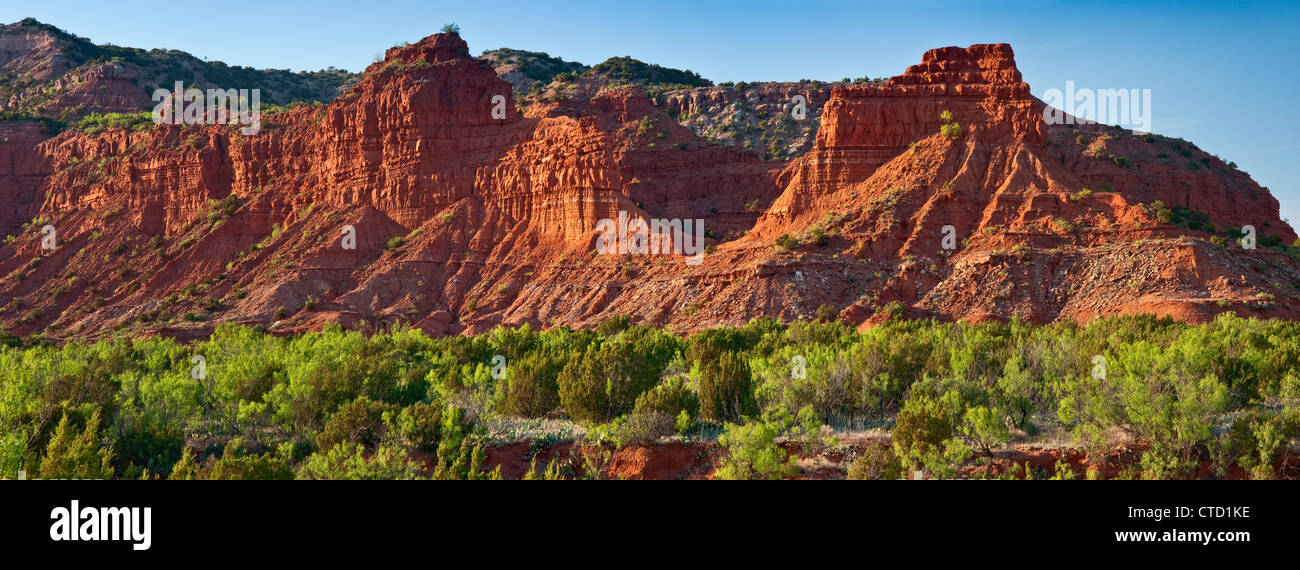 Haynes cresta erosa buttes e scogliere in Caprock Canyon State Park, Texas, Stati Uniti d'America Foto Stock