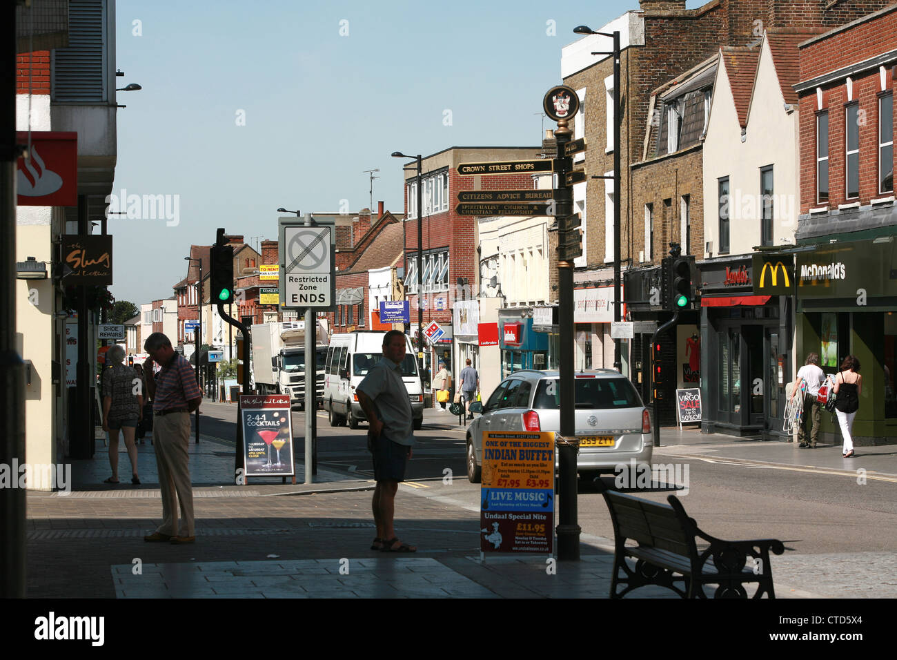 High Street Brentwood Essex Inghilterra Foto Stock