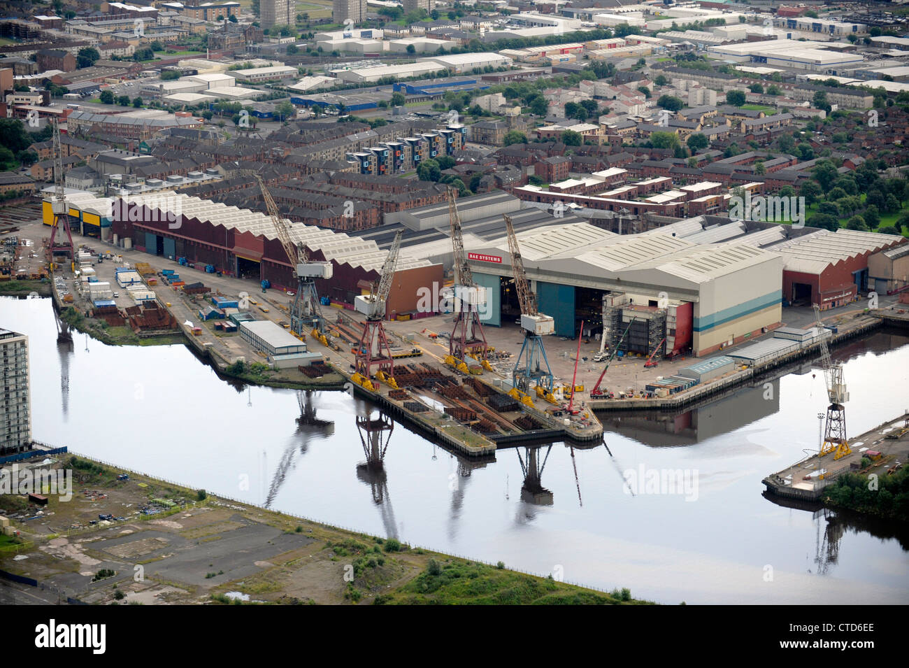 BAE Systems, Glasgow sul fiume Clyde Foto Stock