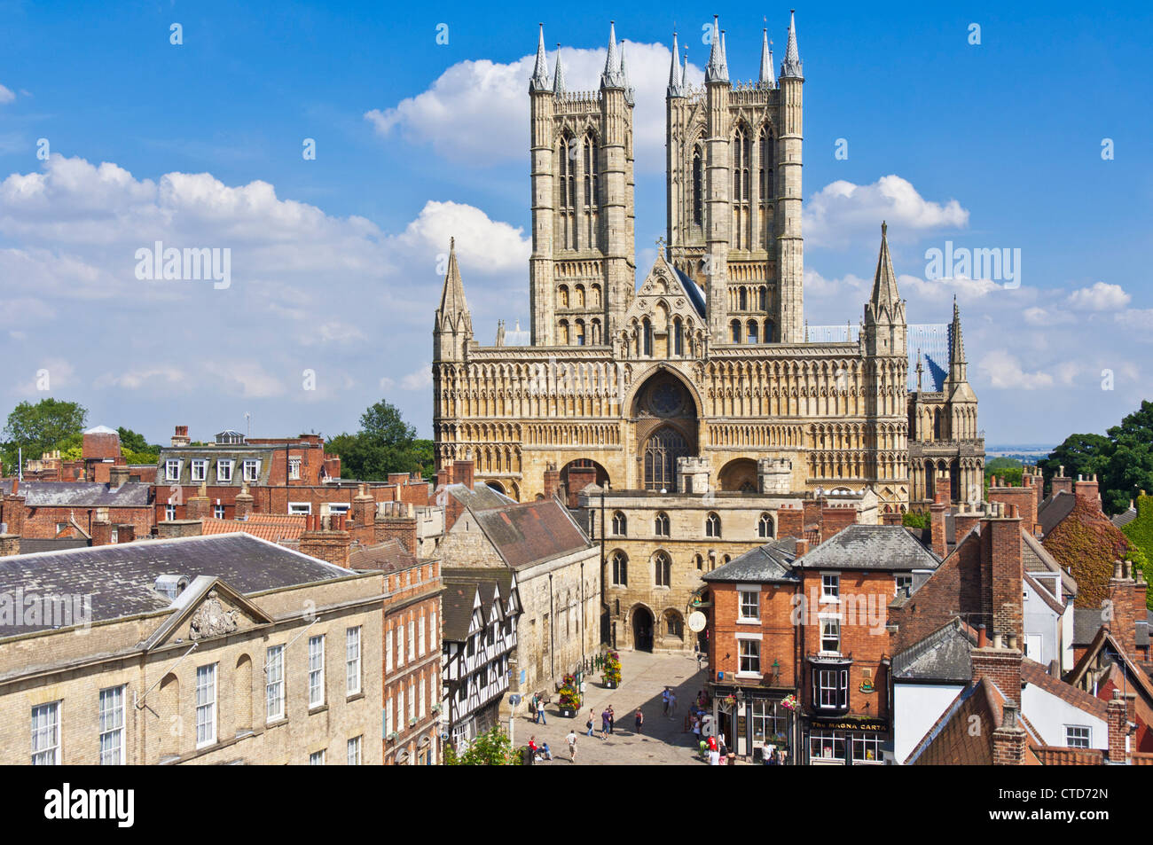 Lincoln Cathedral - fronte della Lincoln Cathedral Exchequrgate Lincoln Lincolnshire Inghilterra UK GB Europe Foto Stock