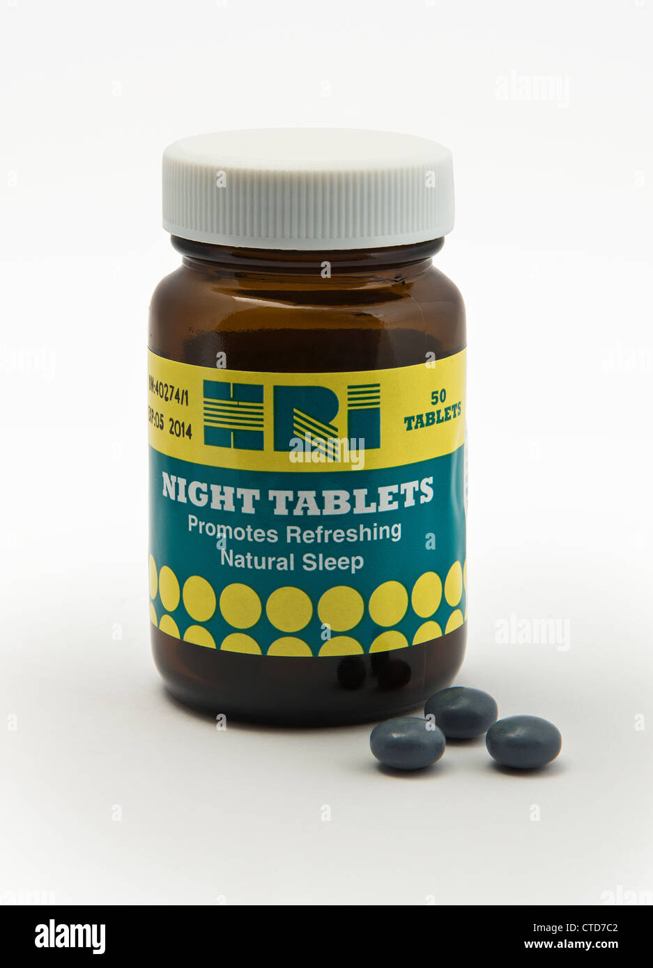 HRI compresse di notte. Herbal sonniferi contenente Vervain, luppolo, valeriana passiflora e lattuga selvatica Foto Stock