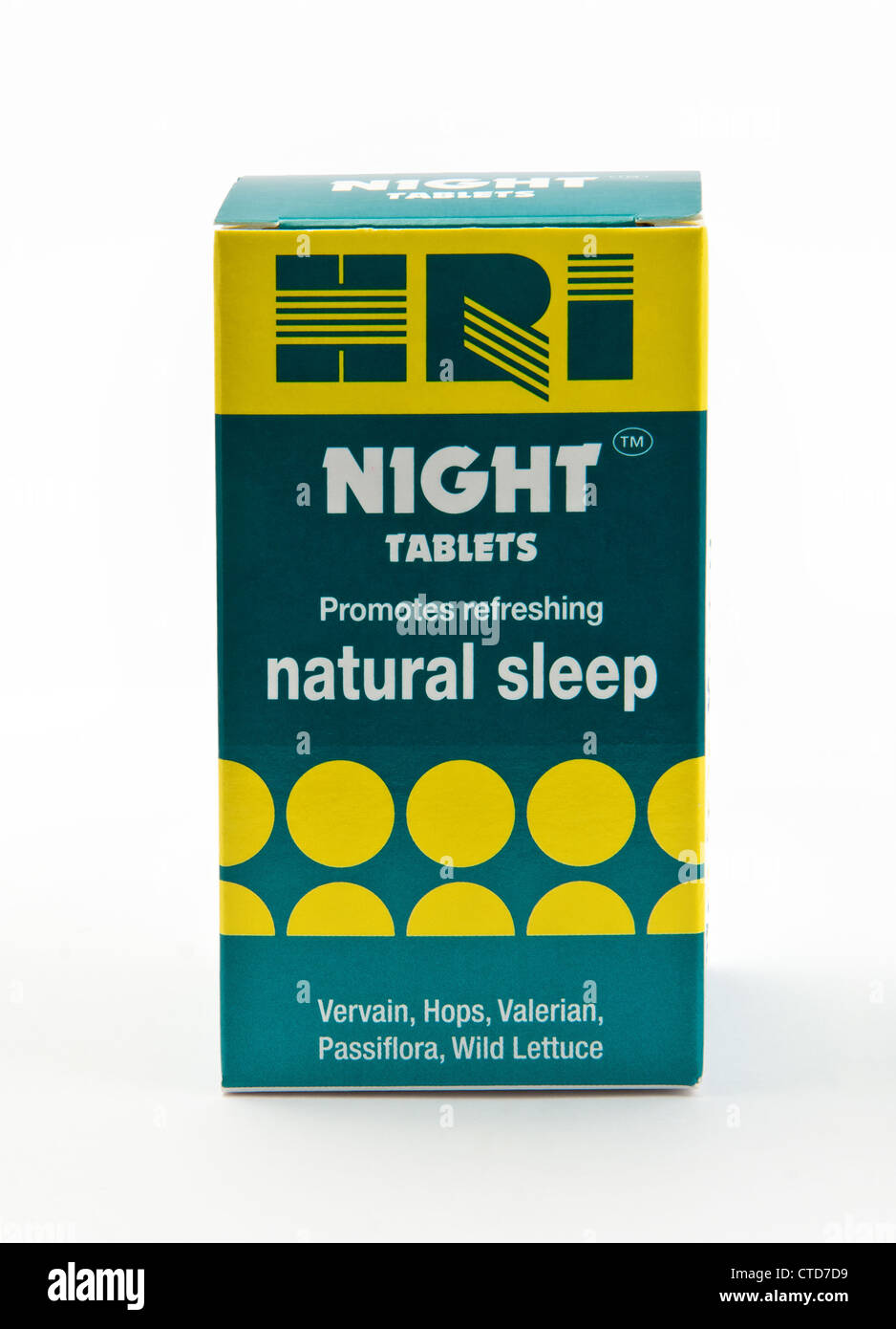 HRI compresse di notte. Herbal sonniferi contenente Vervain, luppolo, valeriana passiflora e lattuga selvatica Foto Stock