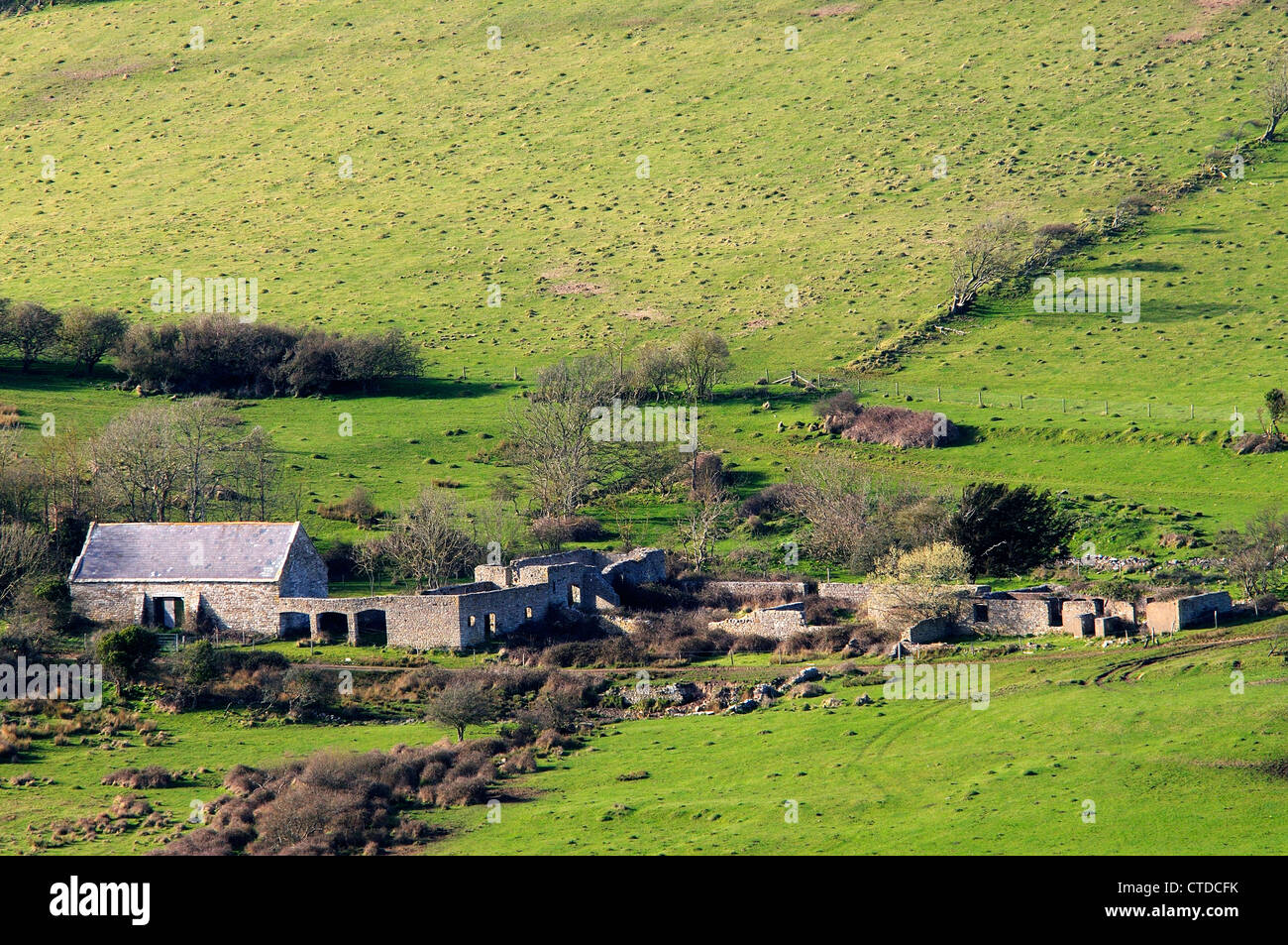 Parte del villaggio abbandonato di Tyneham Dorset Regno Unito Foto Stock