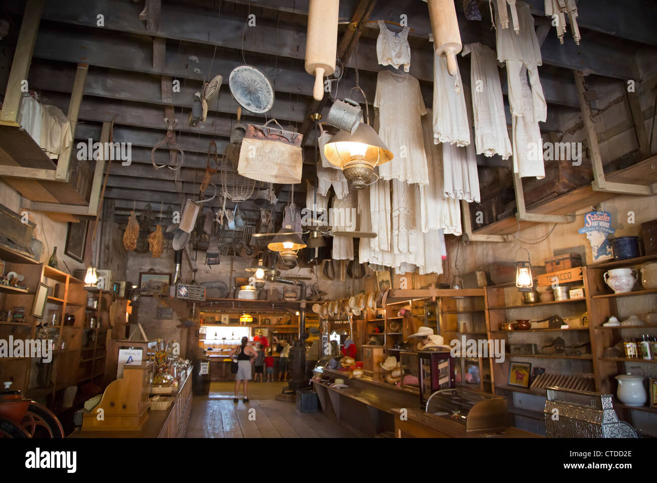 Calico Ghost Town, un 1880 silver città mineraria nel deserto di Mojave che è stata restaurata come attrazione turistica Foto Stock