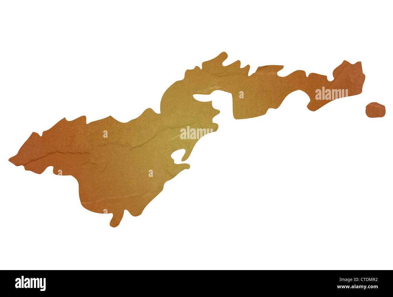 Western Samoa mappa marrone con sasso o pietra texture, isolato su sfondo bianco con percorso di clipping. Foto Stock