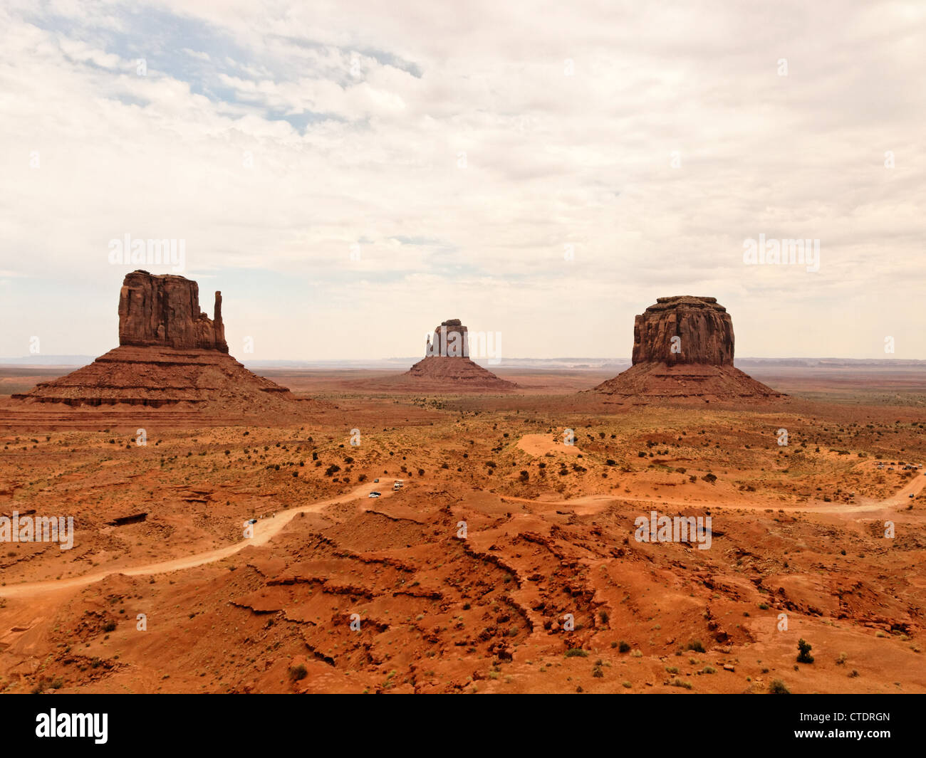 Vista della Monument Valley Panorama che è una regione dell'altopiano del Colorado. Foto Stock