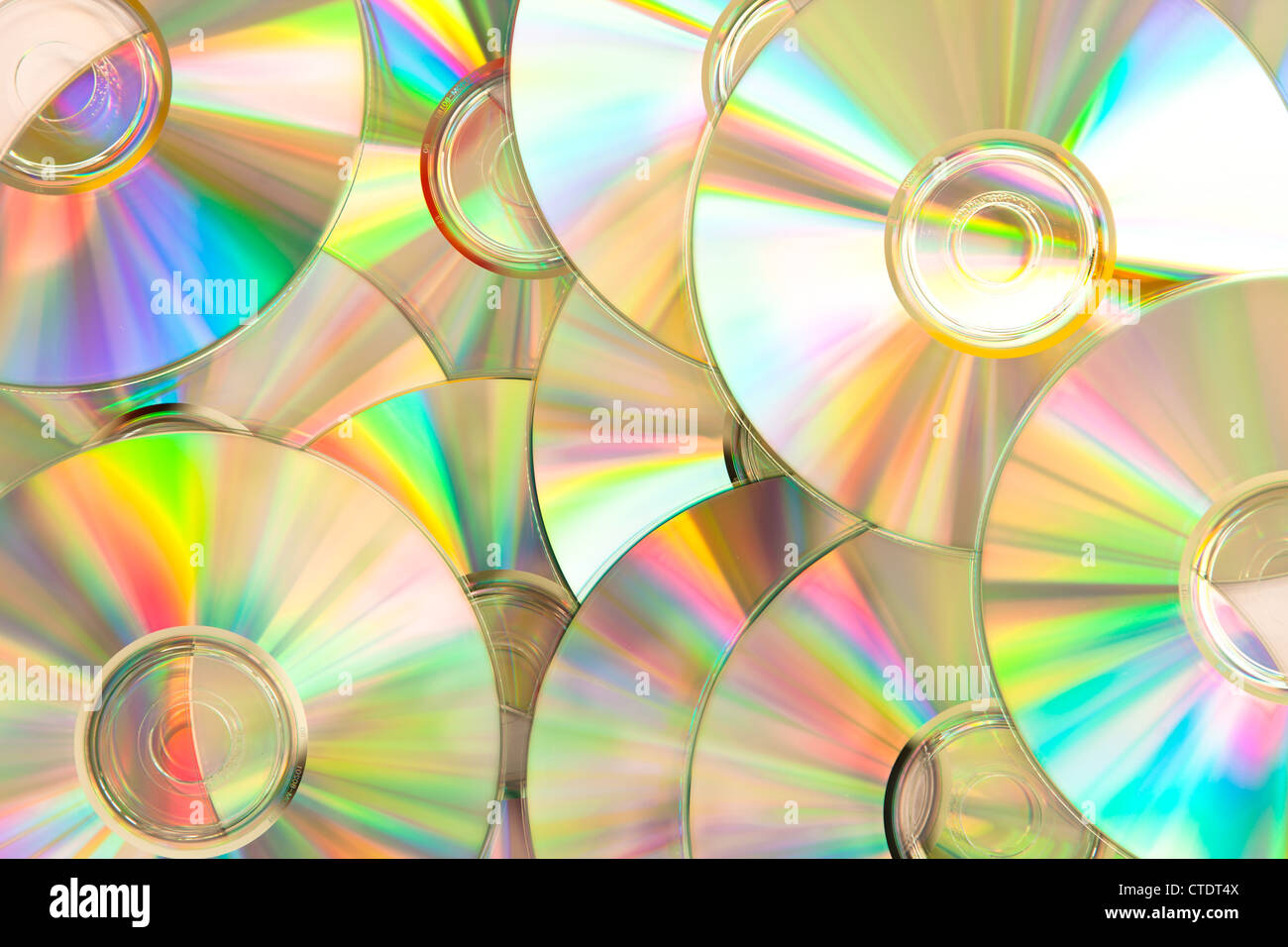Compact disc impilati Foto Stock