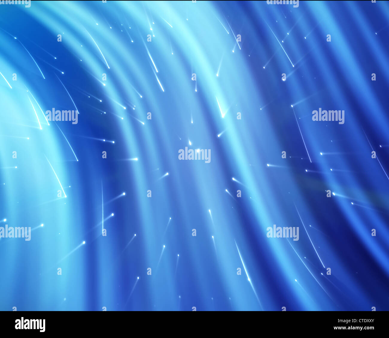 Blue Stream di luce con stelle brillanti Foto Stock