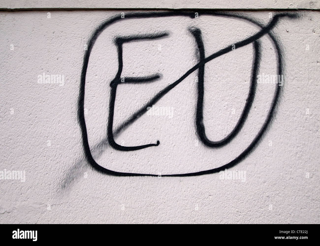 Anti Unione Europea graffiti, Zagabria, Croazia Foto Stock