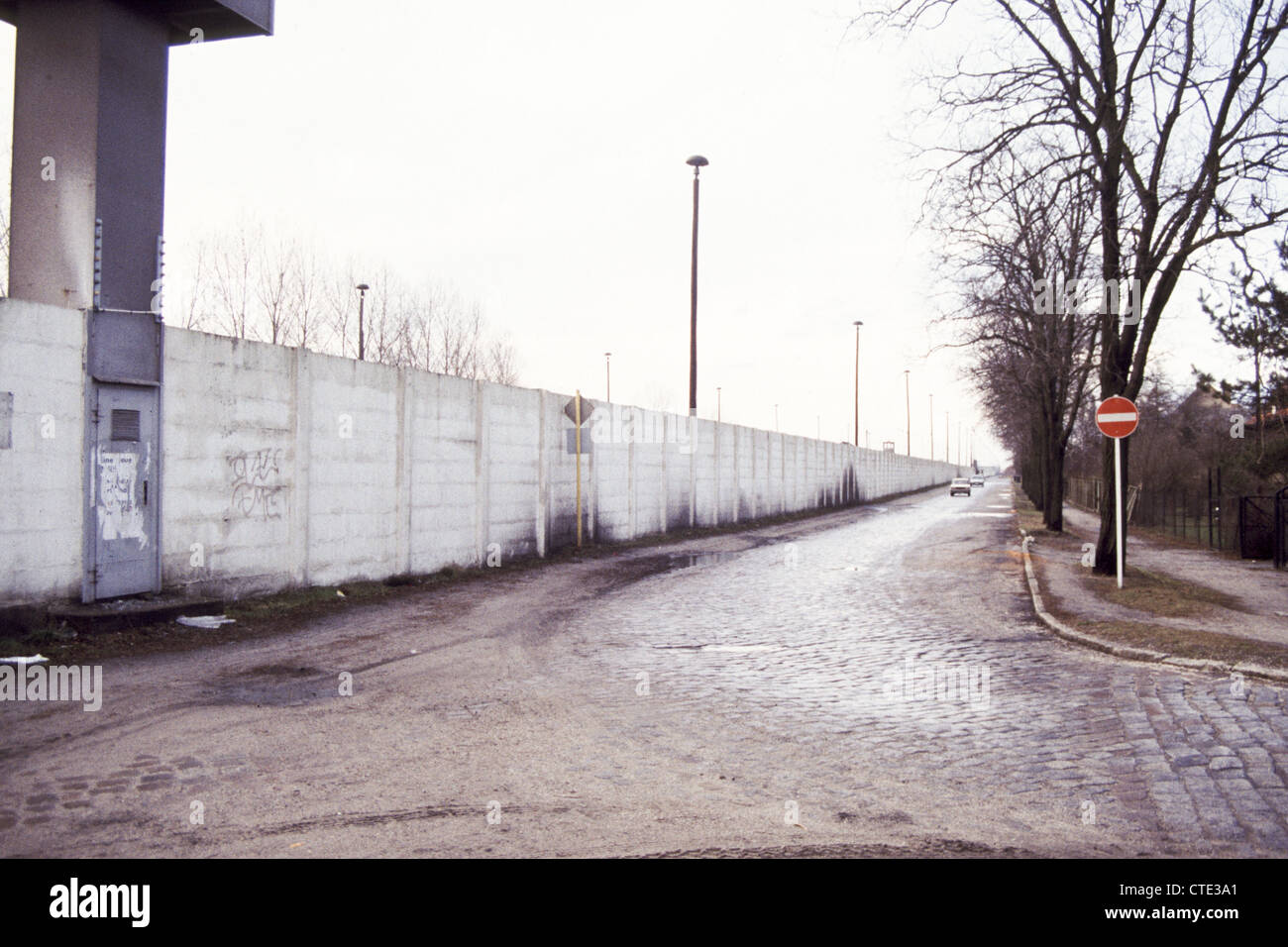 Il muro di Berlino a Staaken, Berlino ovest Foto Stock