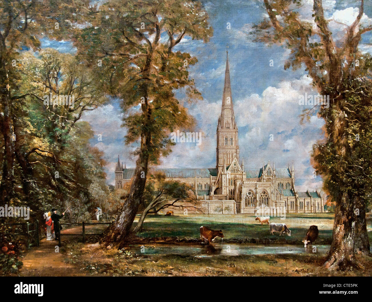 La Cattedrale di Salisbury dal vescovo la motivazione 1825 John Constable inglese1776-1837 Regno Unito Foto Stock