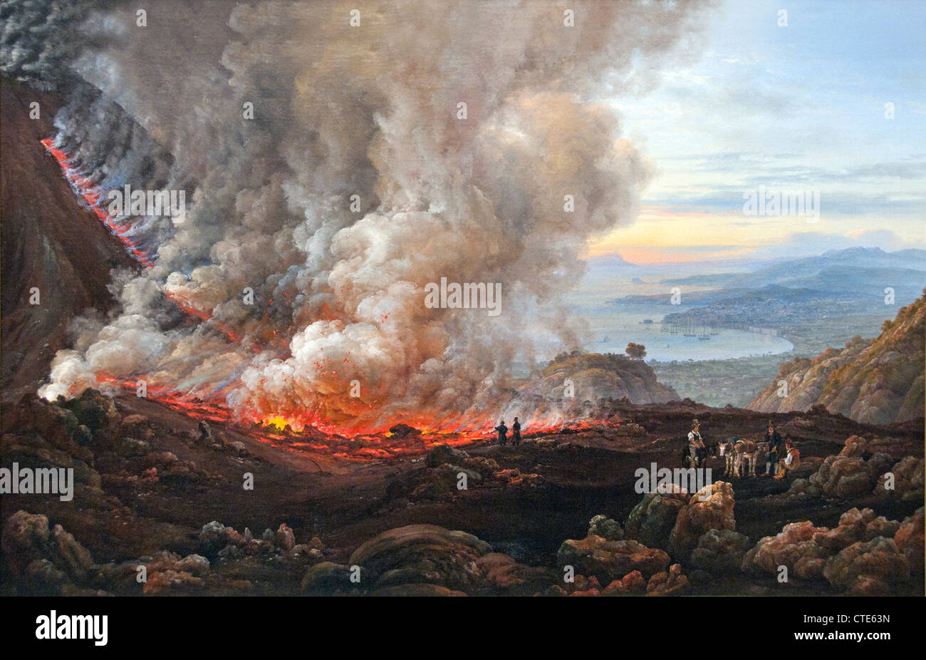 L eruzione del Vesuvio del 1824 Italia Johan Christian Dahl 1830 Norwegian 1788-1857 Norvegia Foto Stock