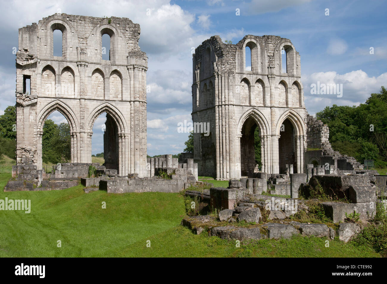 Roche Abbey, Maltby, vicino a Rotherham, South Yorkshire, Inghilterra, Regno Unito Foto Stock