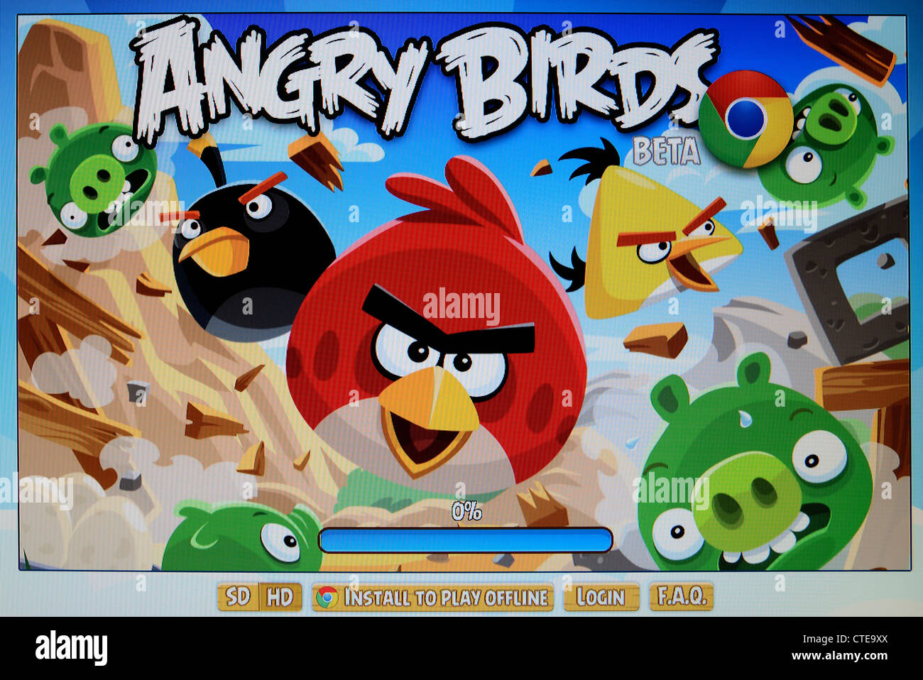 Angry Birds gioco on-line Foto Stock