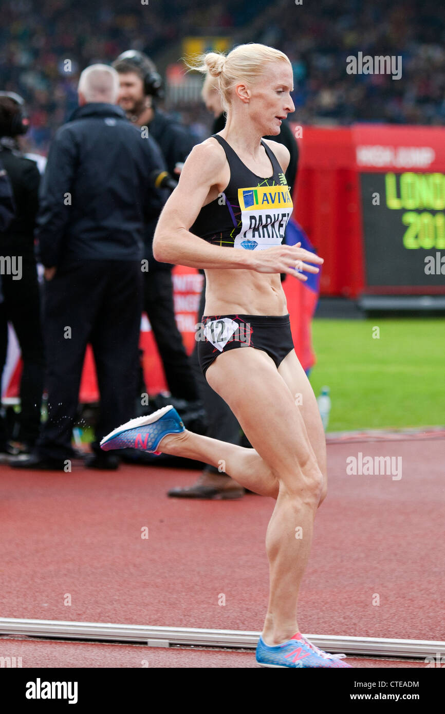 Barbara PARKER (GBR), Donne 3000m Siepi, 14 lug 2012 AVIVA London atletica Grand Prix Crystal Palace di Londra Foto Stock