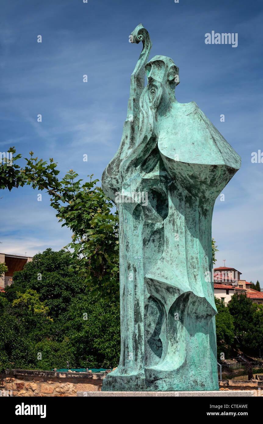 Statua di San Domenico in silos, Burgos, Castilla y León, Spagna, Europa Foto Stock