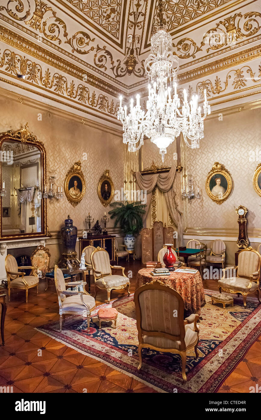 Ajuda Palazzo Nazionale, Lisbona, Portogallo. Xix secolo in stile neoclassico Palazzo Reale. Foto Stock