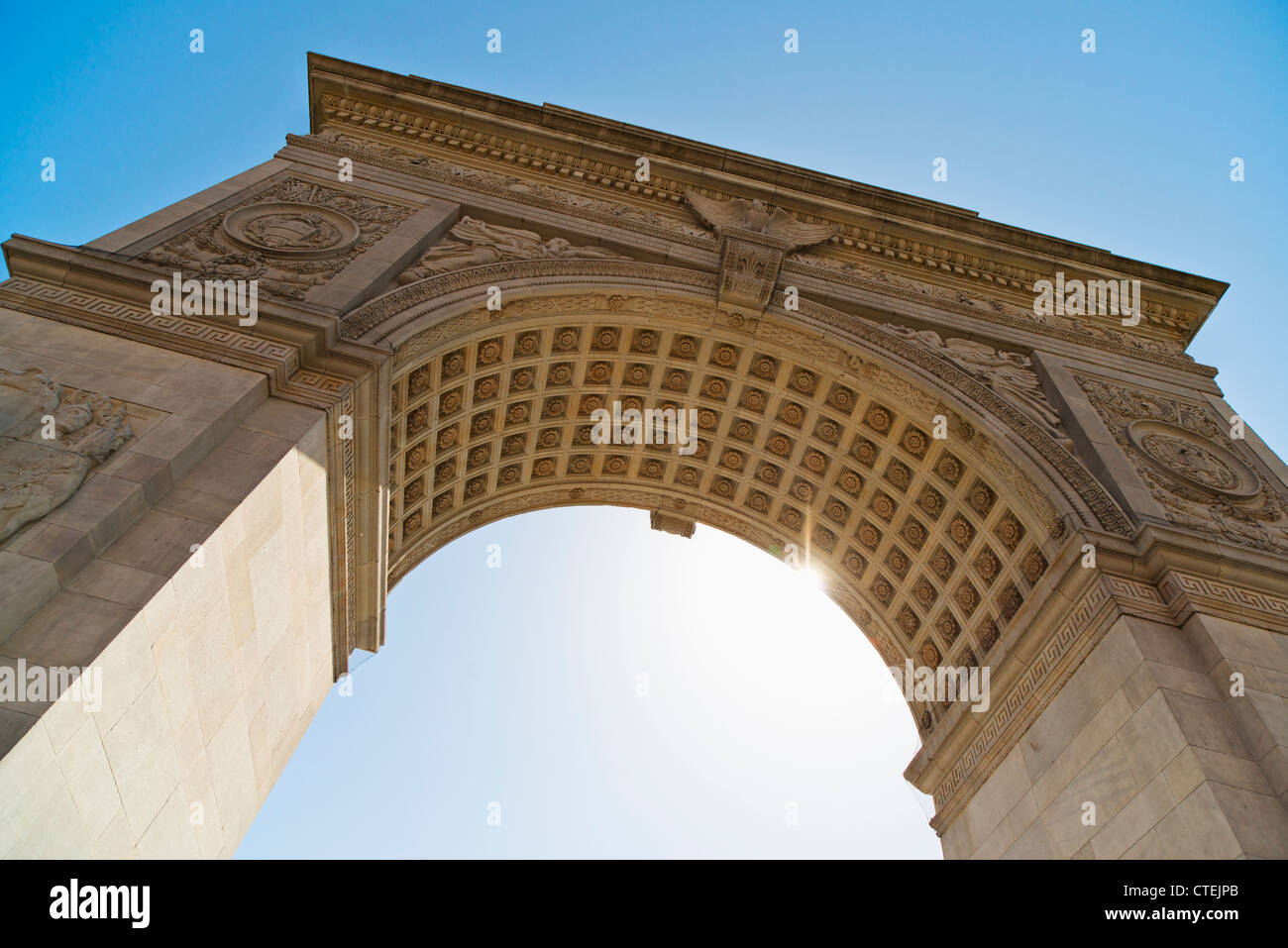 Stati Uniti d'America, la città di New York e Washington Square Arch Foto Stock