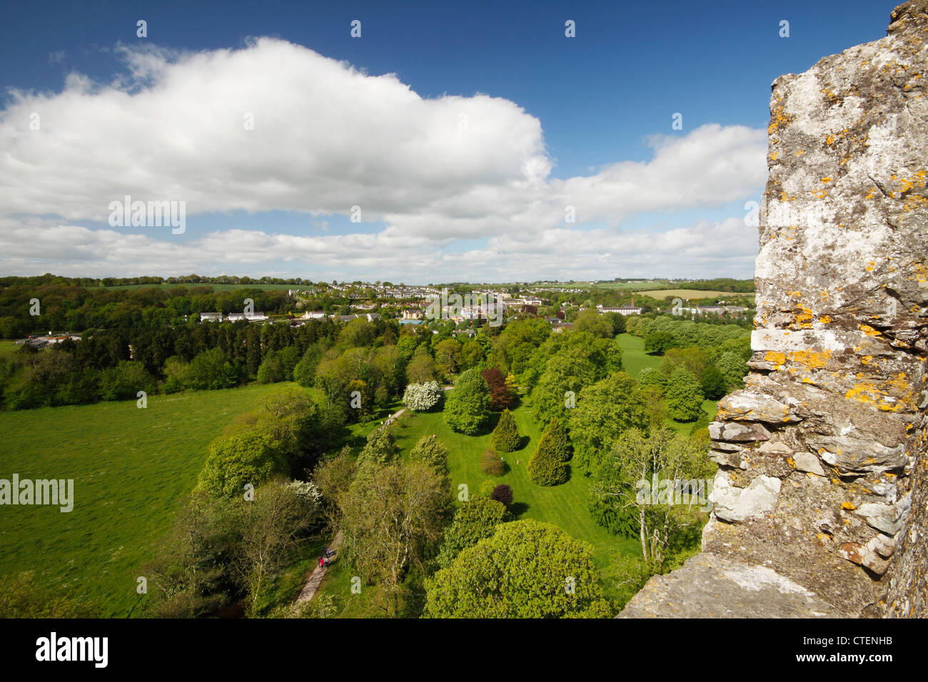 Vista dalla cima del Castello di Blarney; nella contea di Cork, Irlanda Foto Stock