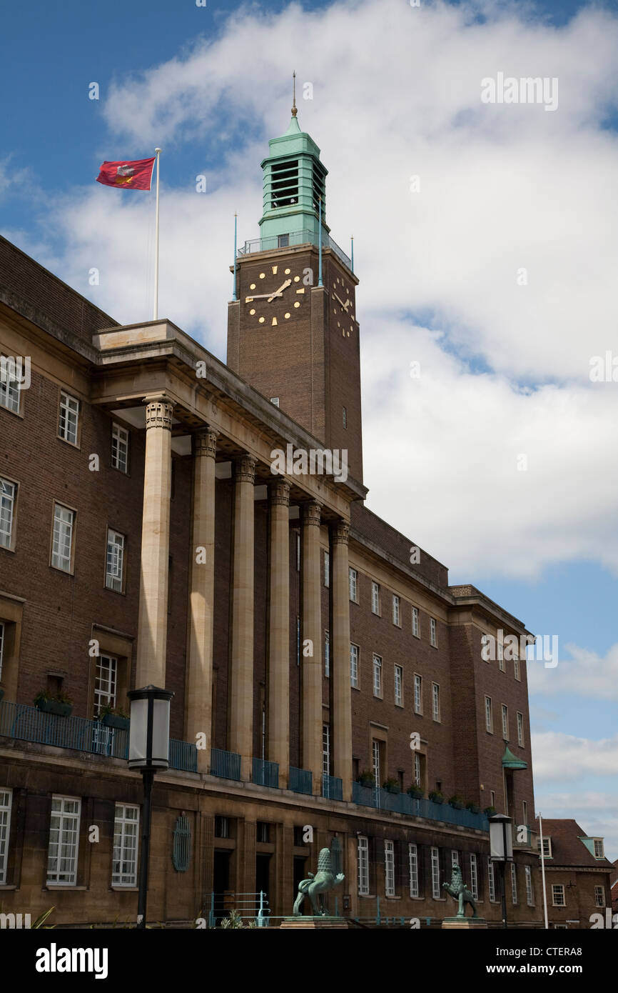 Town Hall, Norwich Foto Stock
