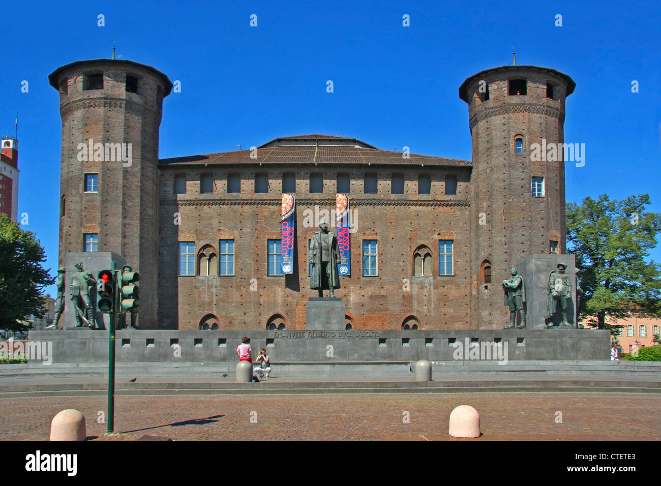 Castello di Torino, nel retro del Palazzo Madama.(casaforte degli Acaja) Foto Stock