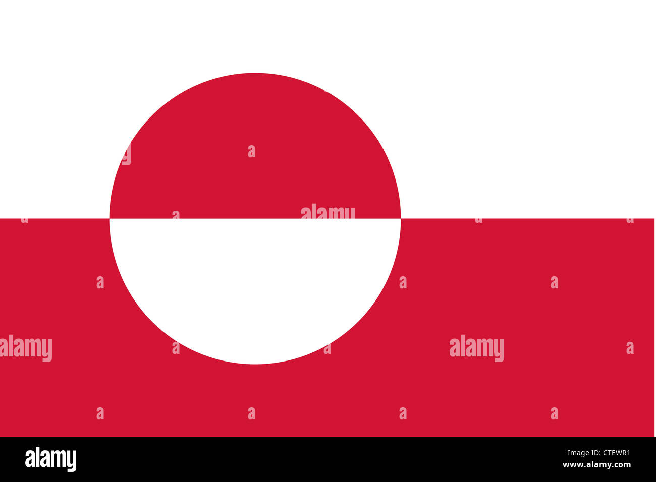 Un'immagine della bandiera nazionale della Groenlandia Foto Stock