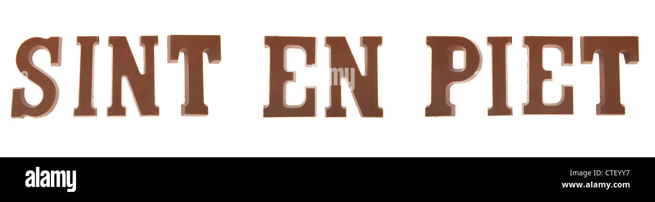 Il cioccolato olandese lettere per il Sinterklaas vacanze Foto Stock