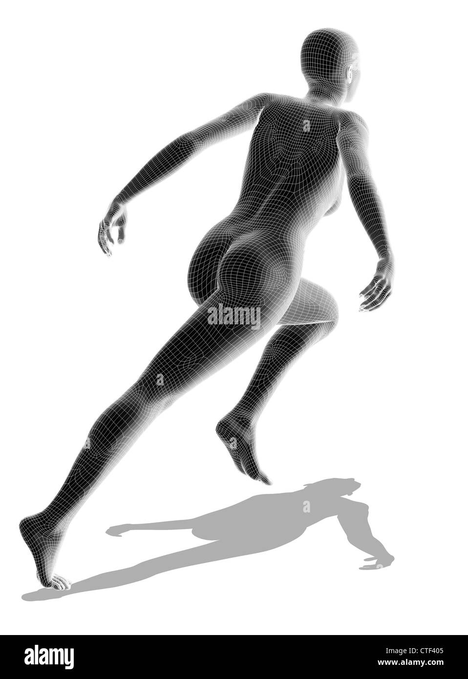 Generati digitalmente immagine di esecuzione di rappresentazione umana Foto Stock