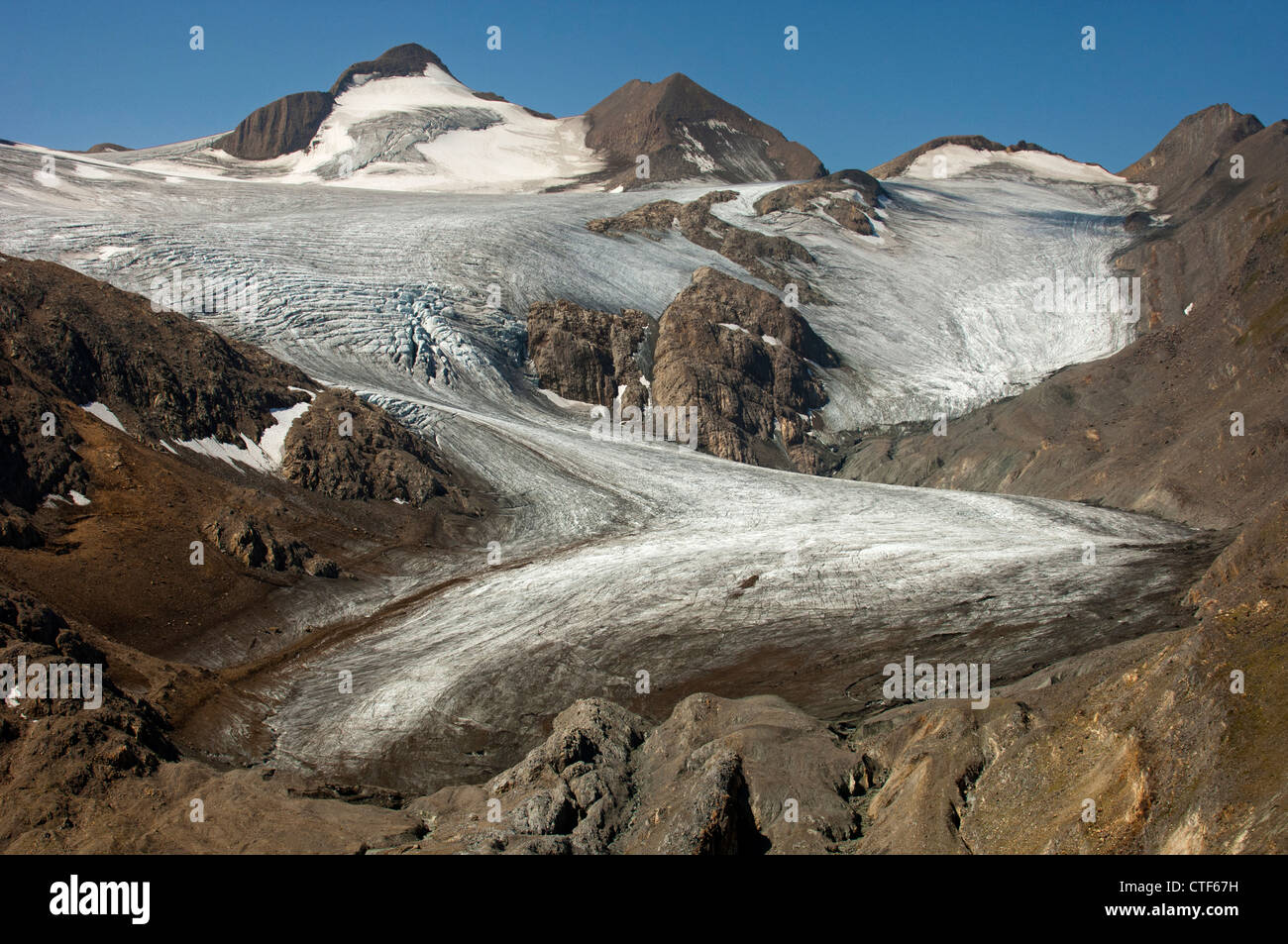 Mt Blinnenhorn, Corno cieco e glacier Griesgletscher, Alpi Lepontine, Vallese, Svizzera Foto Stock