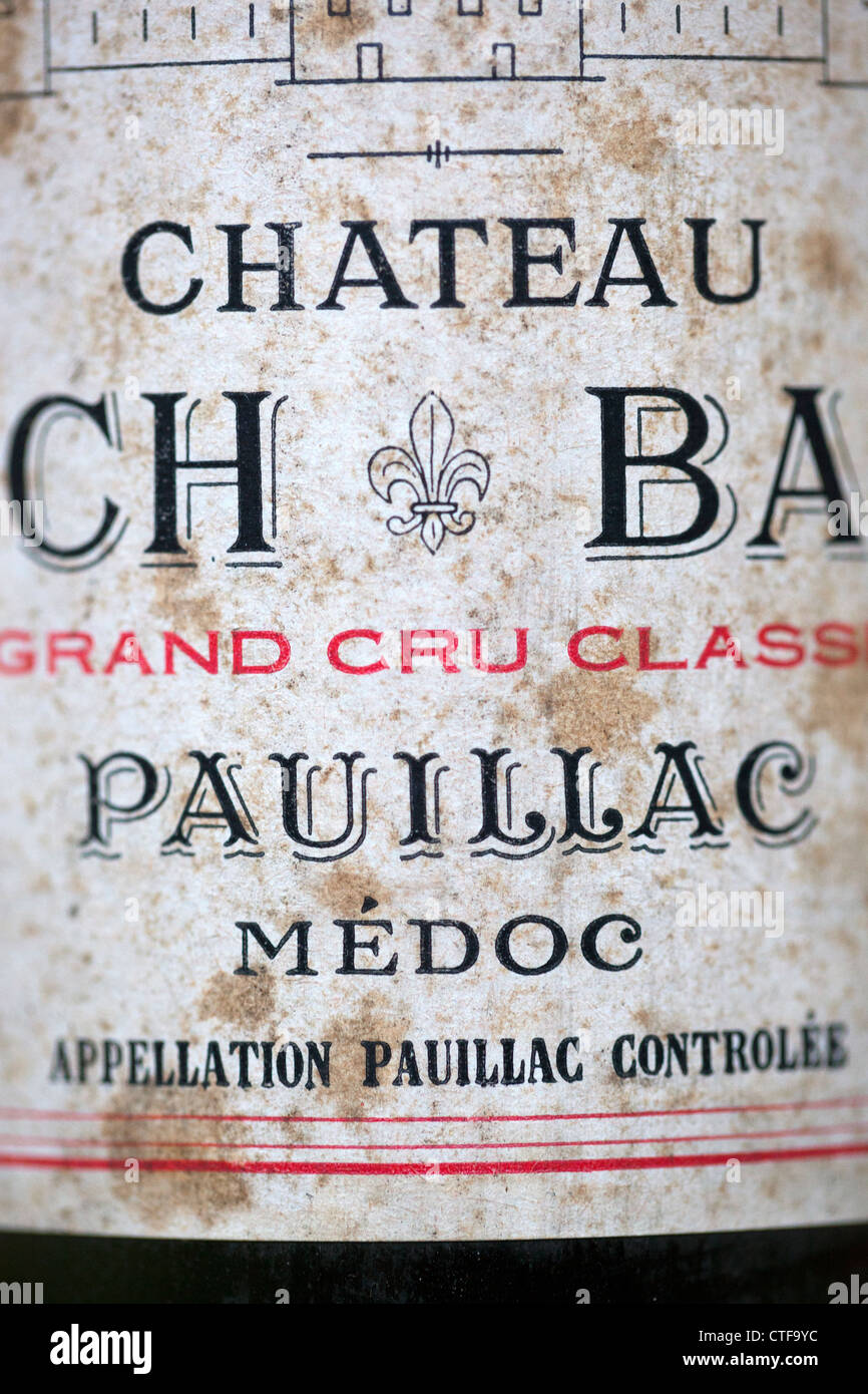 Chateau Pauillac Vino rosso etichetta Foto Stock