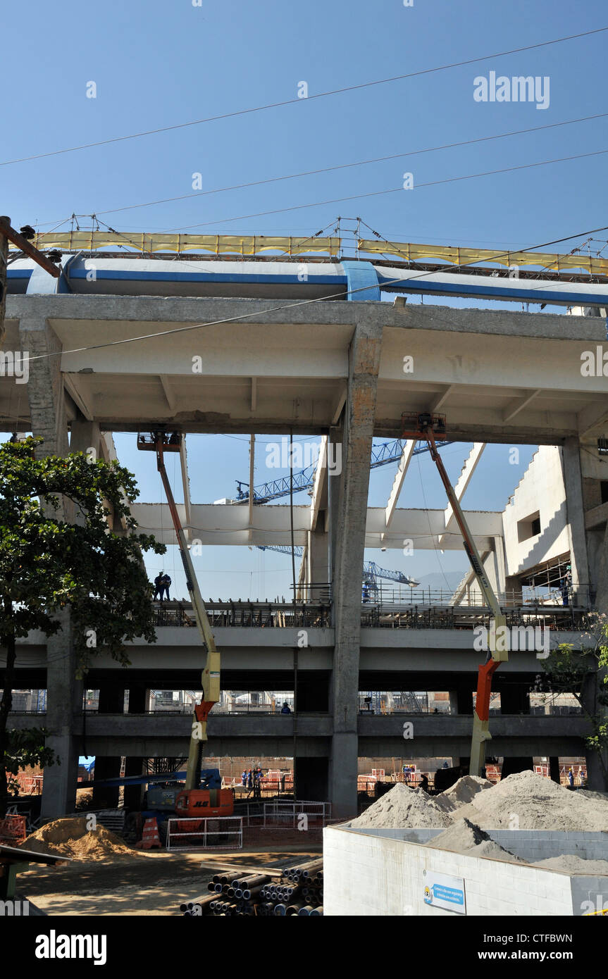 Maracana stadium work in progress di Rio de Janeiro in Brasile America del Sud Foto Stock