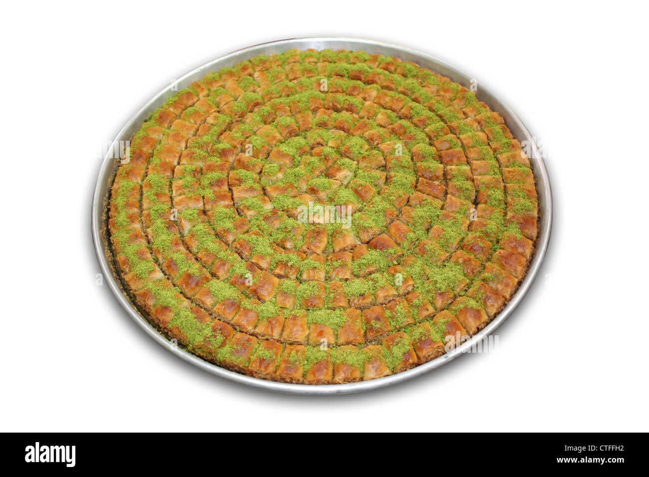 Un vassoio di Baklava - compreso il percorso di clipping. Dolce popolari su Ramadan Festival in Turchia Foto Stock