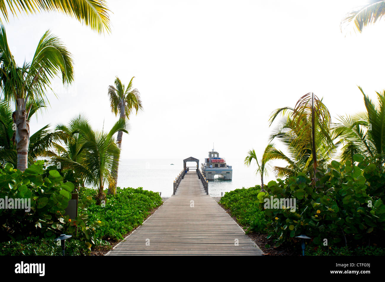Caribbean West Indies Saint Kitts e Nevis - Four Seasons Hotel e Resort di Nevis dock Foto Stock