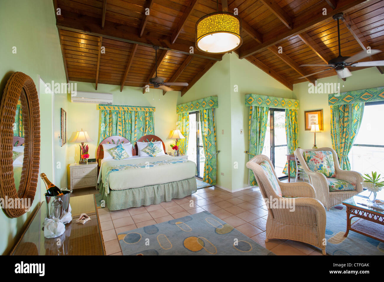 Caribbean West Indies Nevis Mount Nevis Hotel camera hotel di lusso Foto Stock