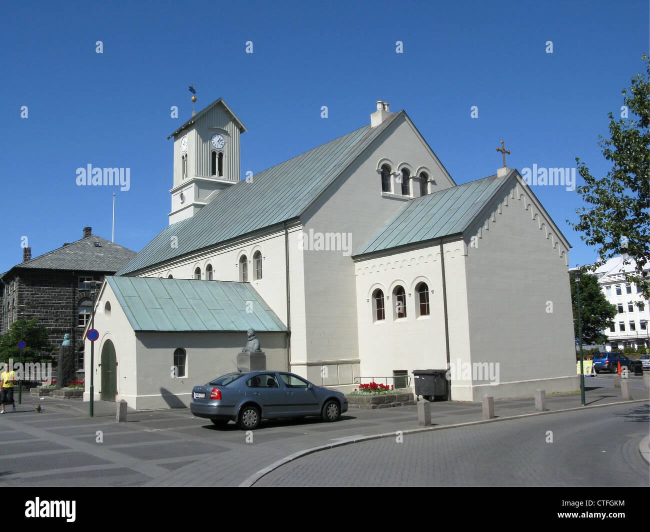 Dómkirkjan (Cattedrale luterana), Reykjavík, western Islanda, Isola, Atlantico del Nord, Europa Foto Stock
