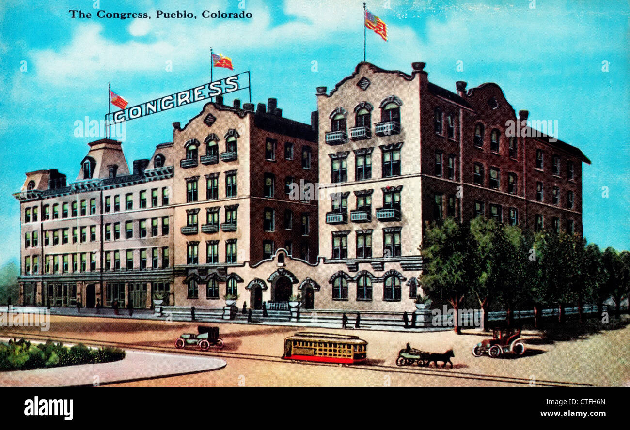 Il Congress Hotel , Pueblo, Colorado, circa 1920 Foto Stock