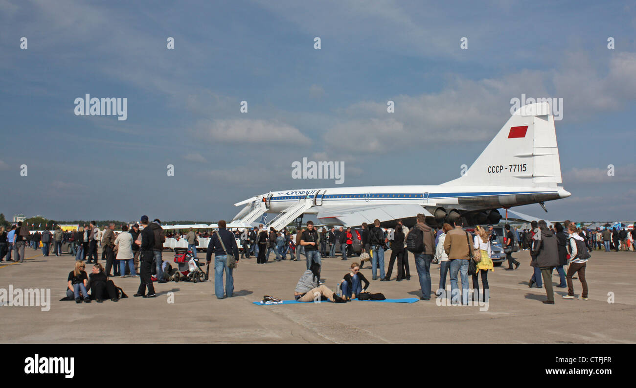 Tupolev Ту-144, un consiglio numero 77115 (internazionale salone aerospaziale MAKS-2009 Foto Stock