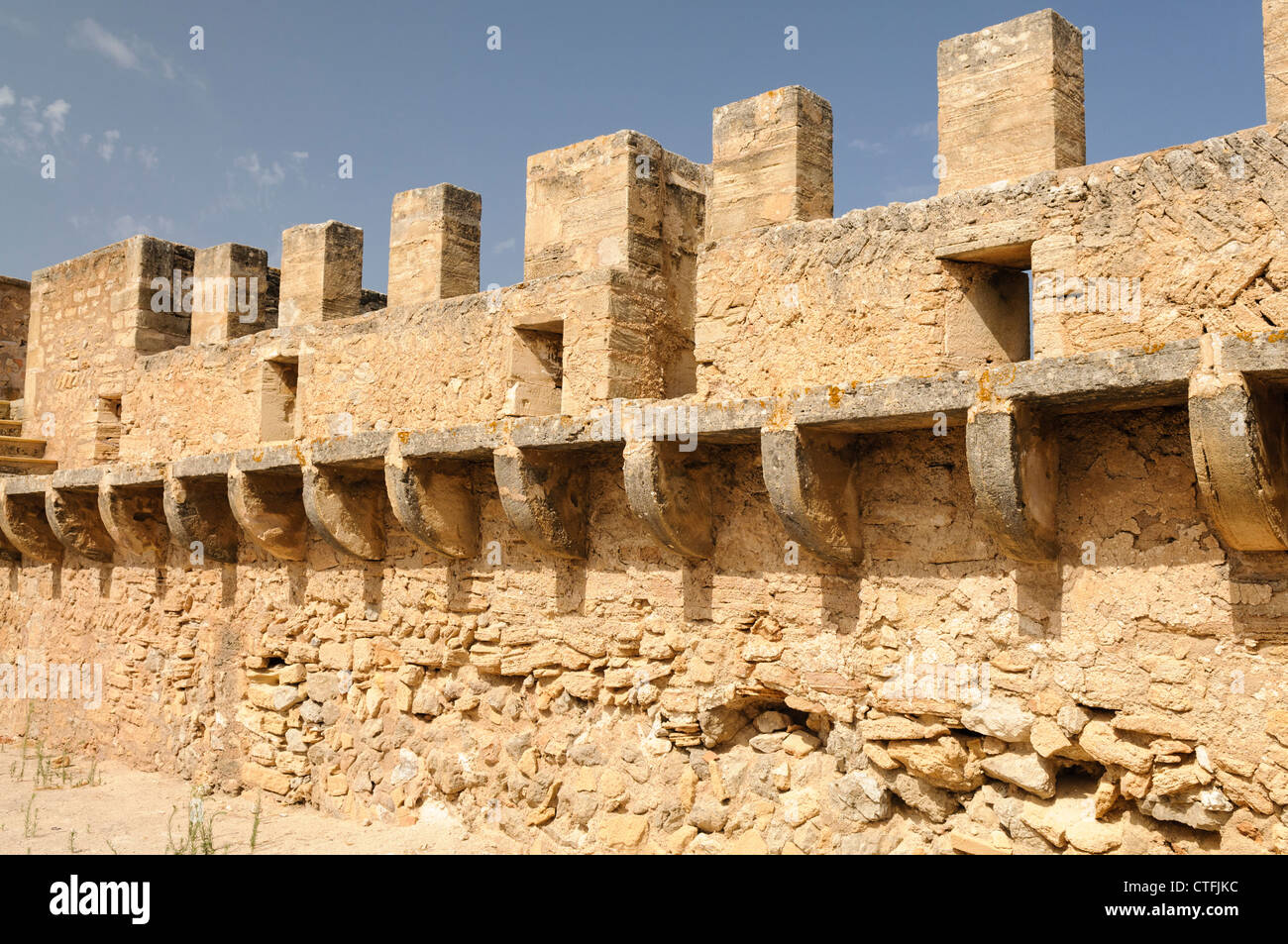 Mura e bastioni a Capdepera Castello, Mallorca/Maiorca Foto Stock