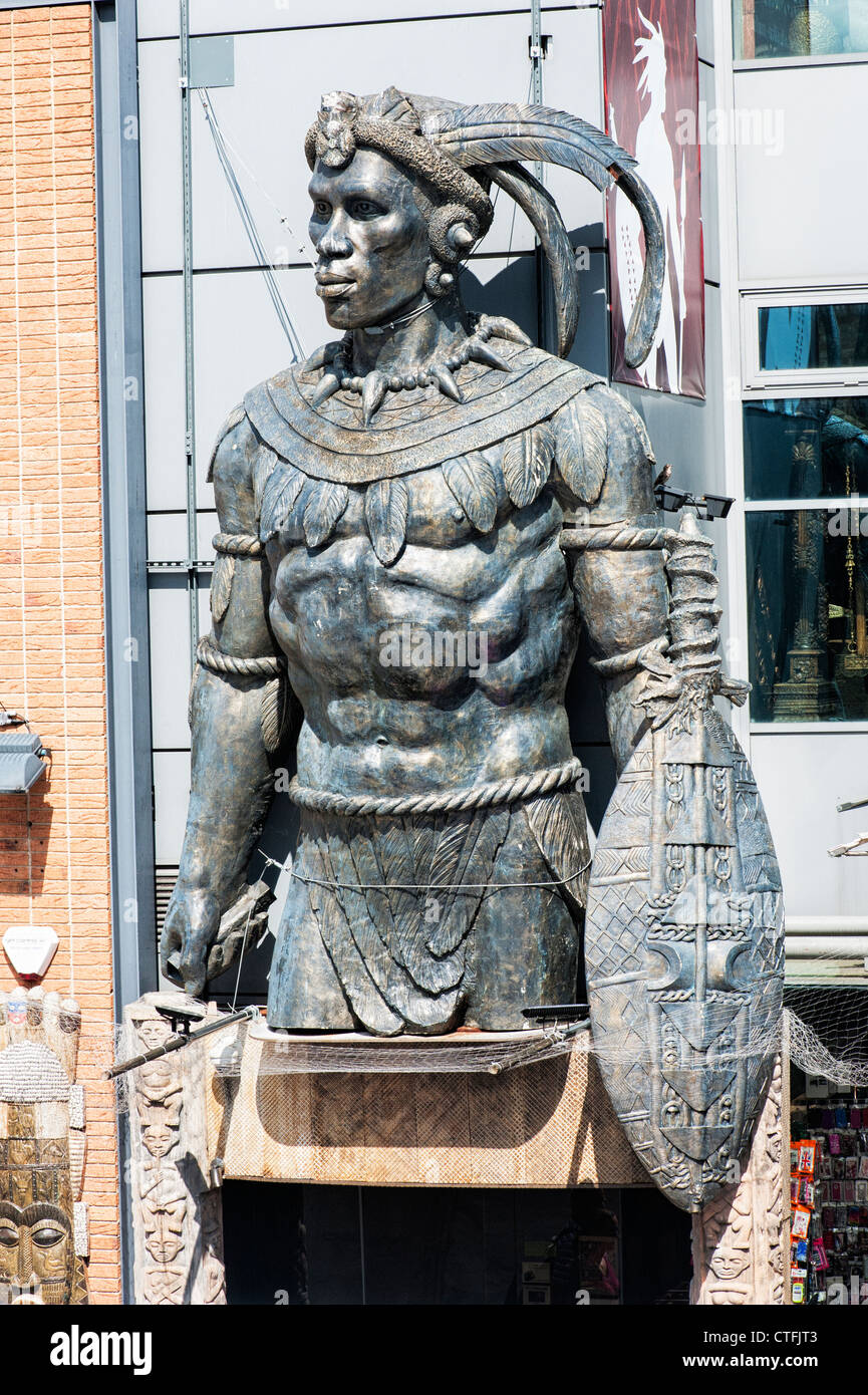 Shaka Zulu ristorante statua. Camden, Londra Foto Stock