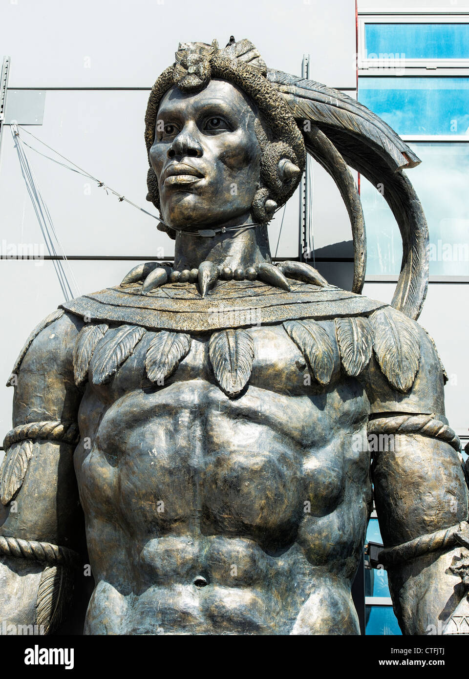 Shaka Zulu ristorante statua. Camden, Londra Foto Stock