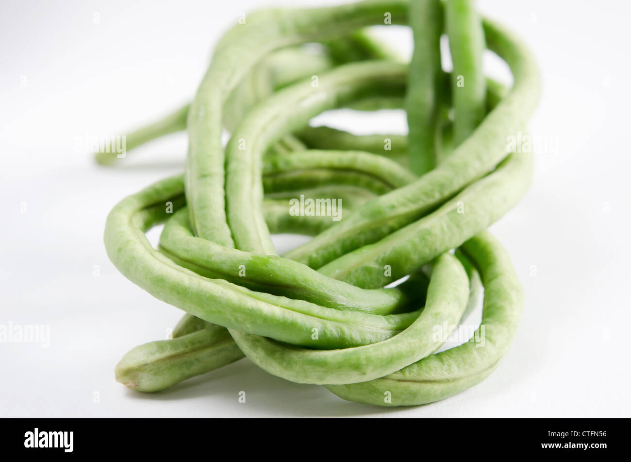 Close-up di fresco yardlong cinese bean Foto Stock