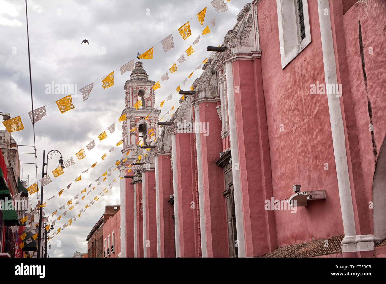 La Iglesia de San Jeronimo in Puebla, Messico Foto Stock