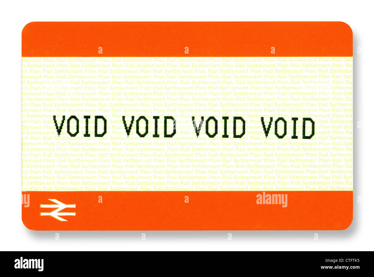 Regno Unito biglietti ferroviari con "VOID" stampato su di essi. Effettivamente ottenuta da un biglietto-macchina. Foto Stock