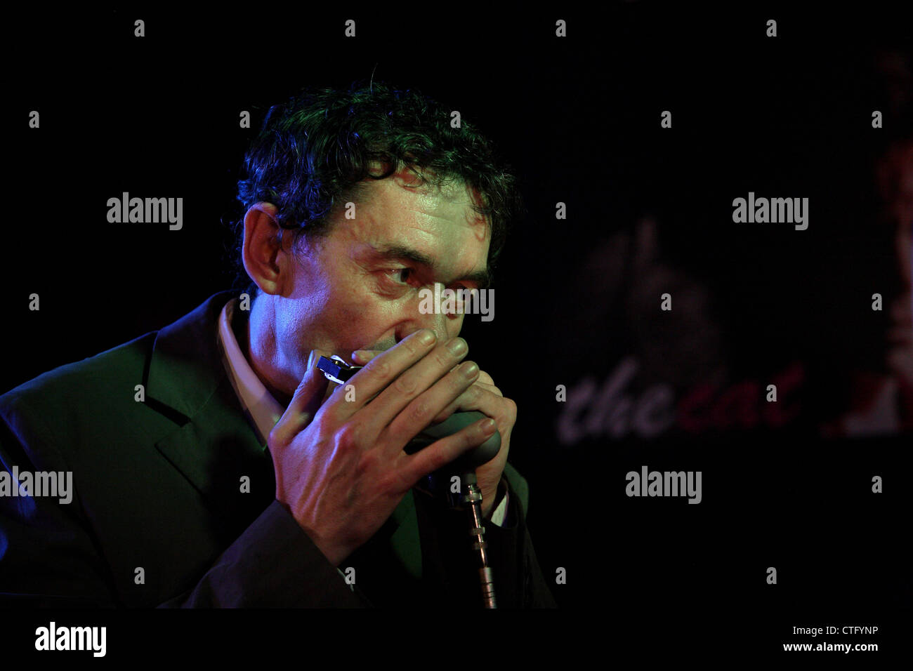 Clive Mellor Harmonica player Foto Stock