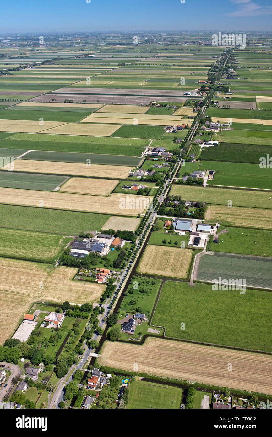 I Paesi Bassi, Midden Beemster, Antenna Beemster Polder. UNESCO - Sito Patrimonio dell'umanità. Foto Stock